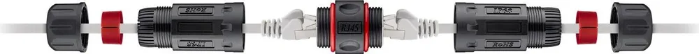 GOOBAY αδιάβροχος σύνδεσμος RJ45 Cat 6 79566, IP68, μαύρο — εικόνα 5