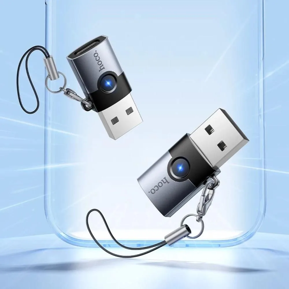HOCO UA46B Victory αντάπτορας, USB ΣΕ Type-C, γκρι — εικόνα 2