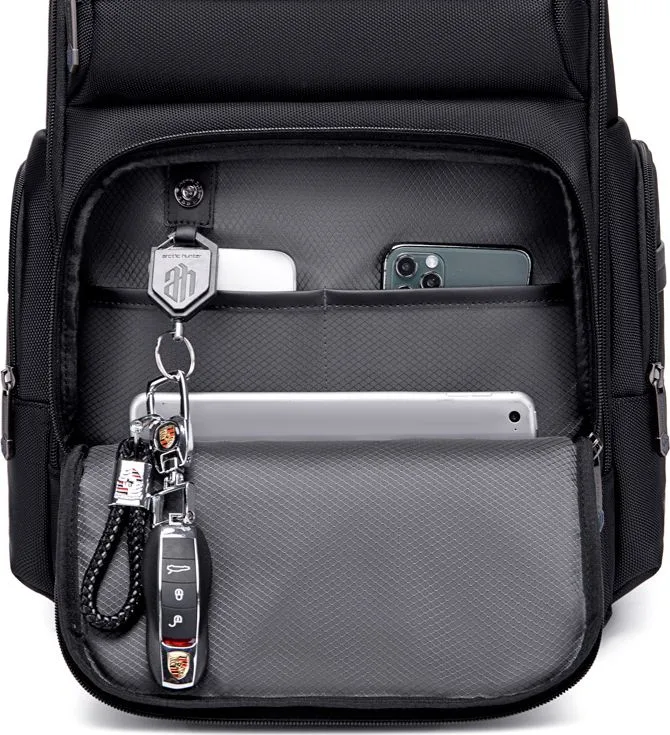 ARCTIC HUNTER τσάντα πλάτης B00492-1 με θήκη laptop 15.6", 22L, μαύρη — εικόνα 4