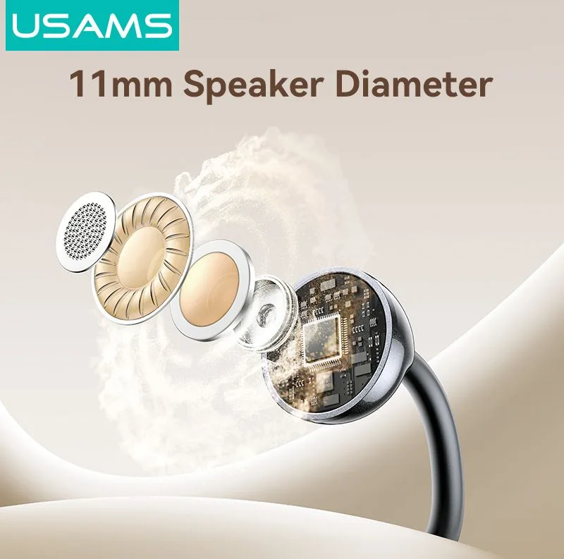 USAMS earphones με θήκη φόρτισης Echo R02, OWS, Φ11mm, 50/300mAh, μαύρα — εικόνα 2