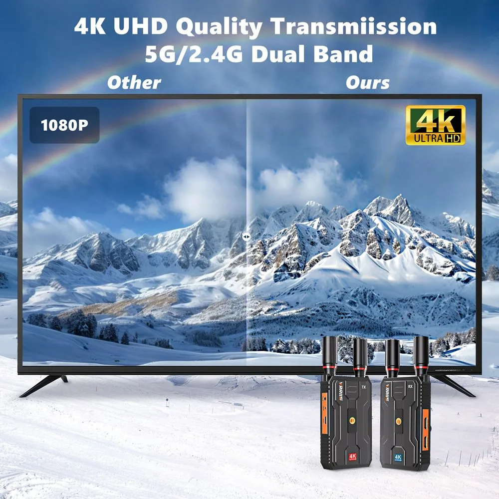 VRRIIS HDMI σύστημα ασύρματης μετάδοσης βίντεο WL097 Pro, 4K, 2.4/5GHz, έως 400m — εικόνα 4