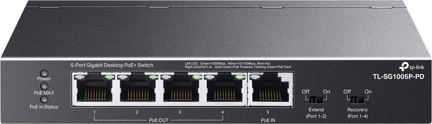 TP-LINK desktop switch TL-SG1005P-PD, 5x Gigabit θύρες, PoE+, UN/1.0 — εικόνα 8