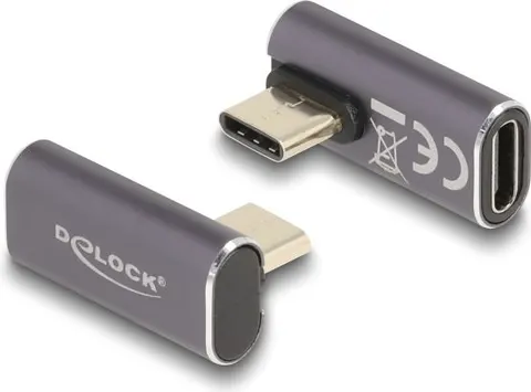 DELOCK αντάπτορας USB-C 60048, αρσενικό σε θηλυκό, 100W, 40Gbps, γκρι