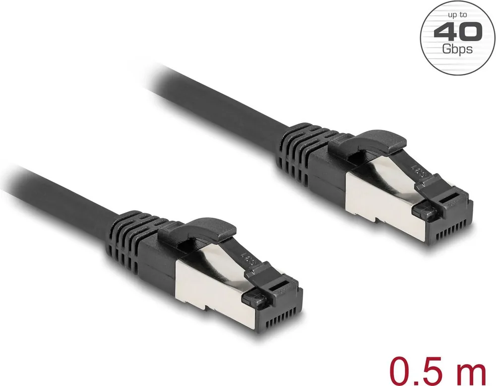DELOCK καλώδιο δικτύου 80570, CAT 8.1 S/FTP, copper, 2000MHz, 0.50m, μαύρο — εικόνα 2