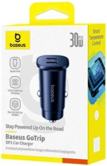 BASEUS Gotrip DP1, φορτιστής ΑΥΤΟΚΙΝΗΤΟΥ, 2 ΘΥΡΕΣ, 30W, μαύρο — εικόνα 4