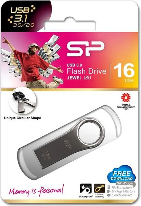 SILICON POWER USB Flash Drive Jewel 80, 16GB, USB 3.2, ασημί — εικόνα 2