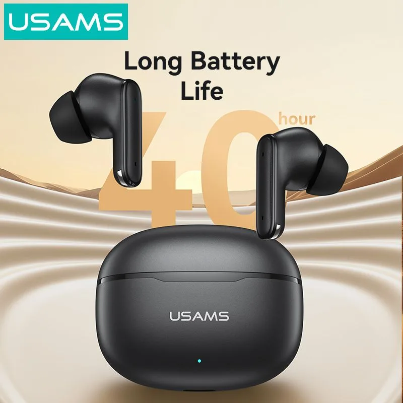 USAMS earphones με θήκη φόρτισης E05, True Wireless, BT 6.0, λευκό — εικόνα 5