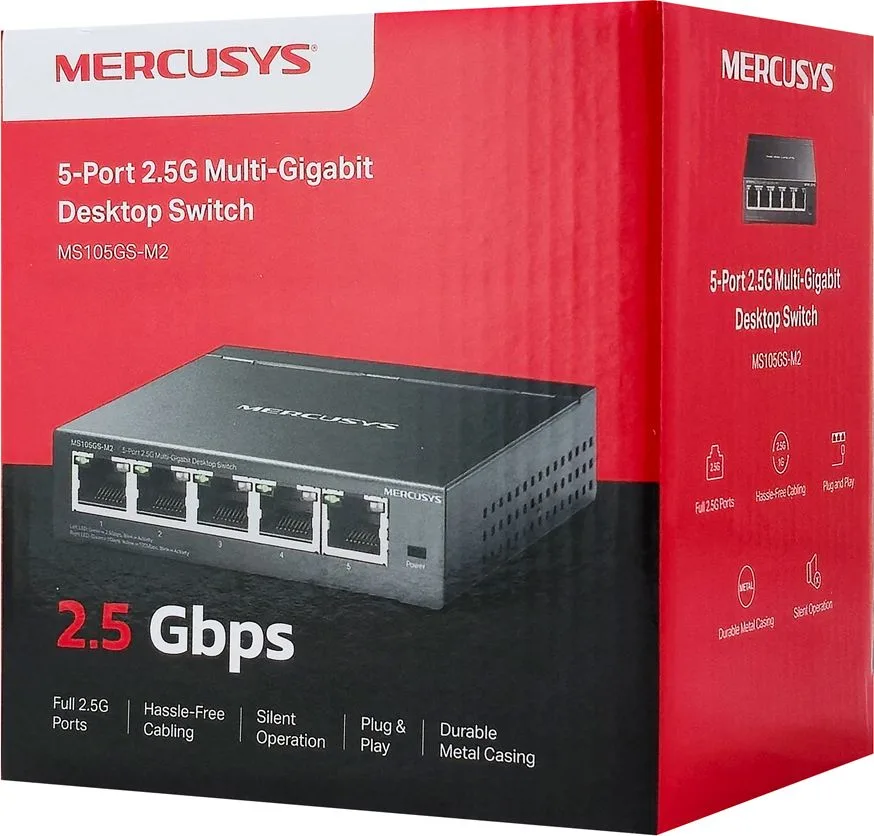 MERCUSYS desktop switch MS105GS-M2, 5x 2.5Gbps θύρες, UN/1.0 — εικόνα 3