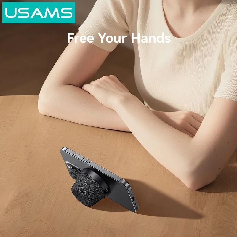 USAMS μίνι φορητό ηχείο YX016, μαγνητικό, 3W, Bluetooth, 700mAh, μαύρο — εικόνα 4