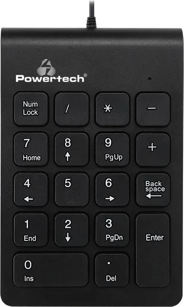 POWERTECH ενσύρματο αριθμητικό πληκτρολόγιο PT-938, USB, μαύρο — εικόνα 2