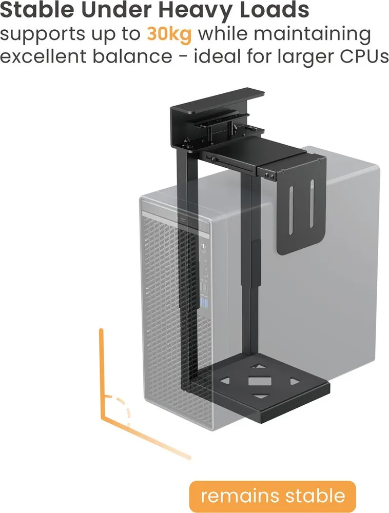 BRATECK βάση γραφείου για PC CPB29-01, universal, μεταλλική, έως 30kg — εικόνα 3