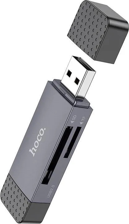 HOCO HB45 Spirit 2-IN-1 Card Reader(USB2.0-TYPEC2.0),γκρι — εικόνα 4