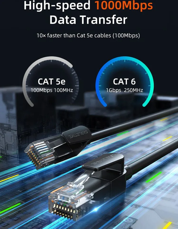 CABLETIME καλώδιο δικτύου CT-CAT6U, CAT 6 UTP, 250 MHz, CCA, 1m, μαύρο — εικόνα 4