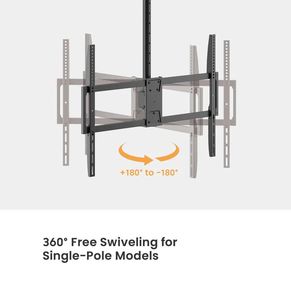 BRATECK βάση τηλεόρασης οροφής PLB-CE1568XL, 50-100", έως 80kg, heavy duty — εικόνα 7