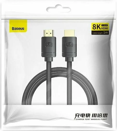 BASEUS High Definition Series, καλώδιο HDMI, 8Κ, 1m, μαύρο — εικόνα 3
