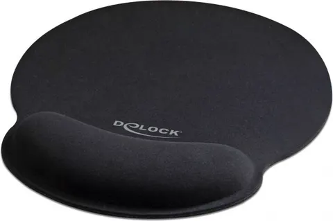 DELOCK Mousepad 12559 με στήριγμα καρπού, 252 x 227mm, μαύρο