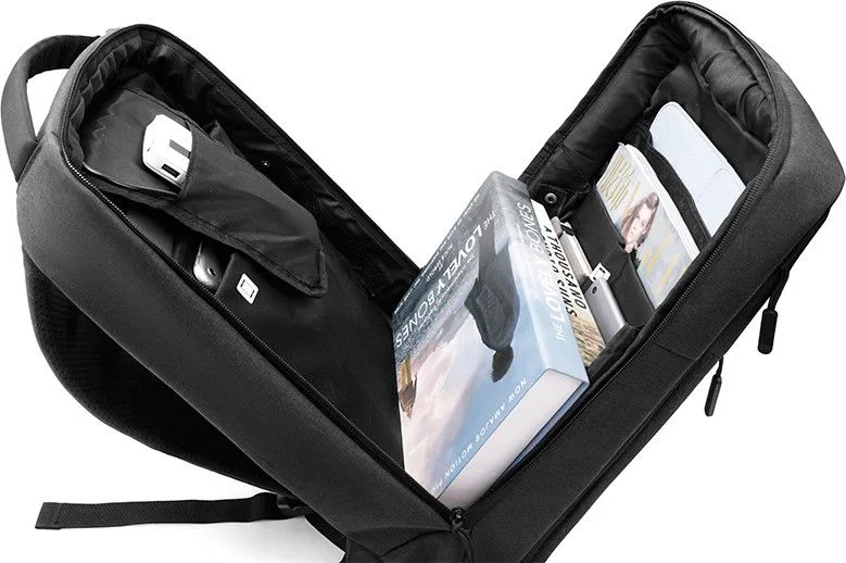 ARCTIC HUNTER τσάντα πλάτης 1701 με θήκη laptop 15.6", USB, 17L, μαύρη — εικόνα 2