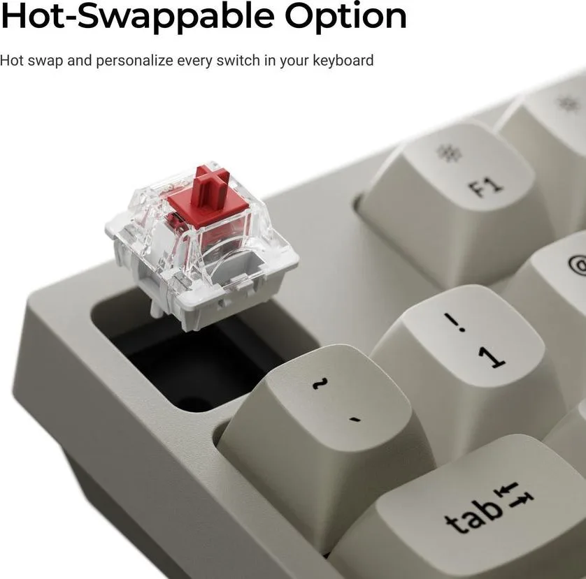 Keychron C1 Pro (C1PX-M1) QMK/VIA Mechanical Red Switch - 8K Polling Rate Hot Swap.80% US Retro RGB — εικόνα 4