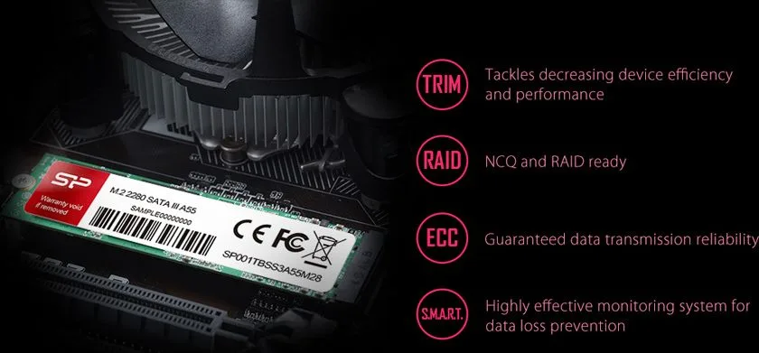 SILICON POWER SSD A55, 512GB, M.2 2280, SATA III, 560-530MB/s — εικόνα 3