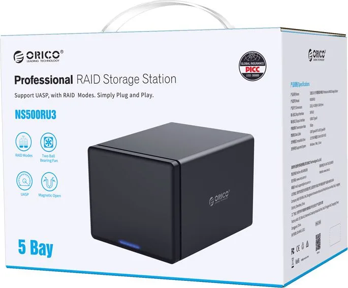 ORICO NAS για 5x 3.5" HDD NS500RU3 USB 3.0, 5Gbps, έως 80TB, μαύρη — εικόνα 7