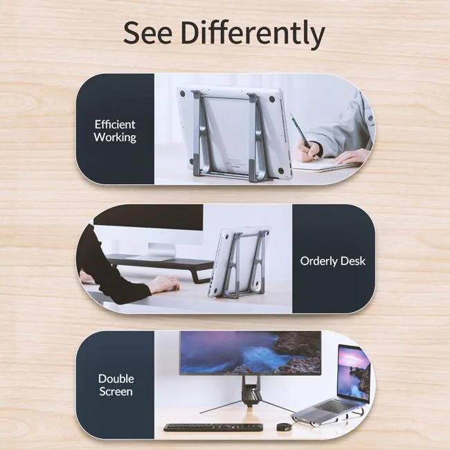 ORICO βάση για laptop MA15, 11-17.4", μεταλλική, γκρι — εικόνα 3