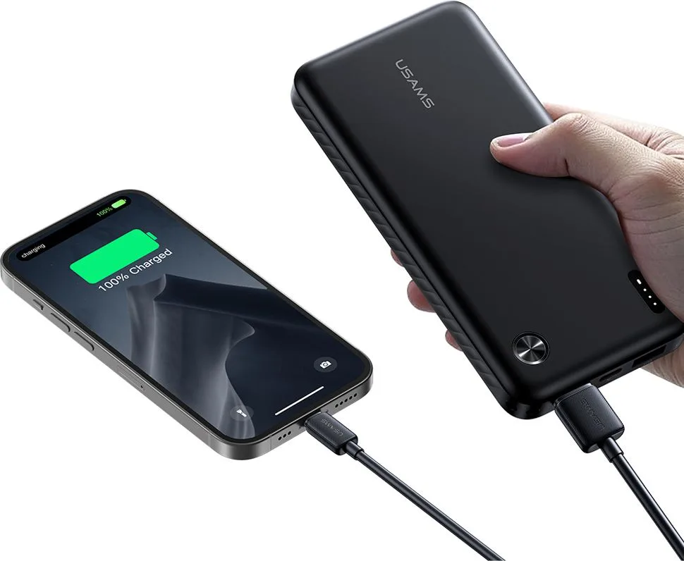 USAMS power bank CD253, 2x θύρες εξόδου, 10000mAh, 10W, μαύρο — εικόνα 6