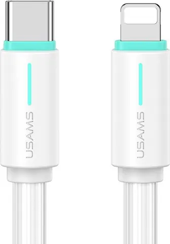 USAMS καλώδιο Lightning σε USB-C US-SJ735, 30W, 480Mbps, 1m, λευκό