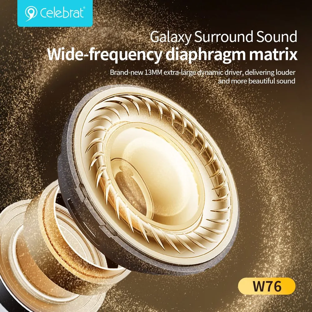 CELEBRAT earphones με θήκη φόρτισης W76, True Wireless, 13mm, 25/300mAh, λευκά — εικόνα 4