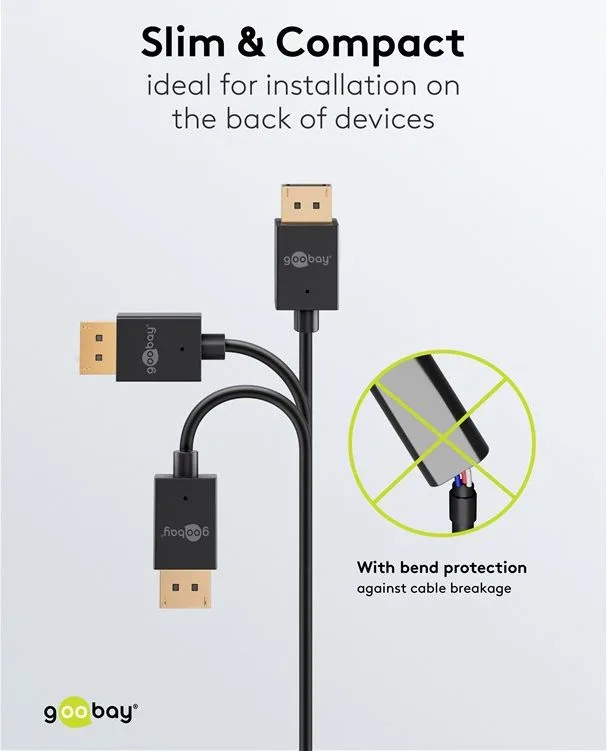 GOOBAY καλώδιο DisplayPort 77442, 8K/120Hz, 40 Gbps, 1m, μαύρο — εικόνα 6