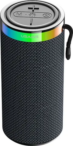 USAMS φορητό ηχείο YX018 με LED φωτισμό, 2x 5W, Bluetooth, 1500mAh, μαύρο