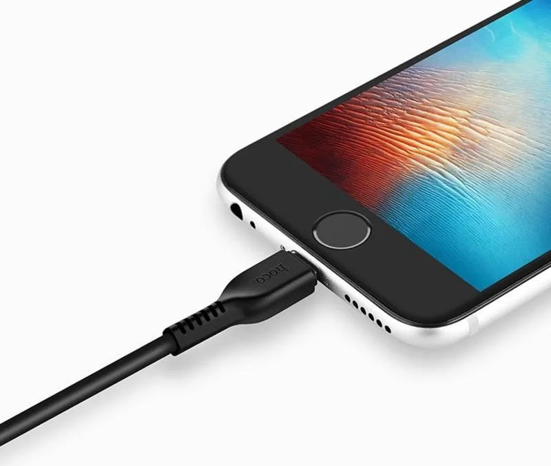 HOCO X20 Flash καλώδιο Lightning φόρτισης & Data 1m, Black — εικόνα 2