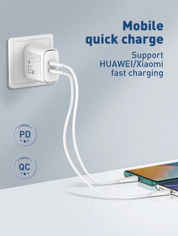 LDNIO καλώδιο USB-C σε USB-C LC611C, 65W PD, 1m, λευκό — εικόνα 2