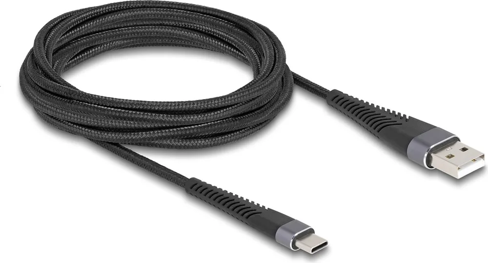 DELOCK καλώδιο USB σε USB-C 81123, 60W, 480Mbps, 3m, μαύρο — εικόνα 2