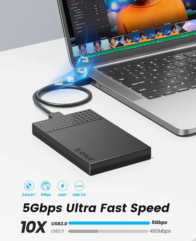 ORICO θήκη για 2.5" SATA HDD/SSD 2526U3-V1, 5Gbps, μαύρη — εικόνα 2