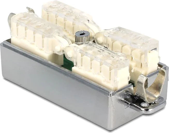 DELOCK κυτίο σύνδεσης καλωδίων δικτύου 86243, Cat 6A LSA, STP, tool-free — εικόνα 2
