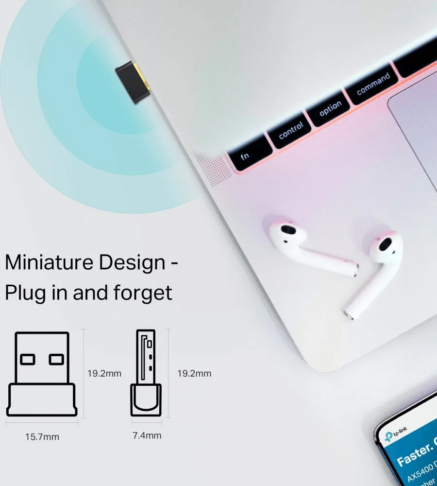 TP-LINK Nano Wi-Fi Bluetooth 4.2 USB Adapter Archer T2UB Nano, Ver. 1.0 — εικόνα 4