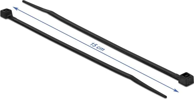DELOCK Δεματικά καλωδίων 19187, 150x3.6mm, μαύρα, 100τμχ — εικόνα 3