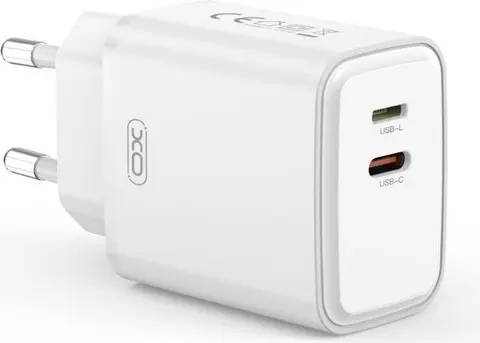 XO L145 φορτιστής ΓΡΗΓΟΡΗΣ φόρτισης, PD 20W USB-C, 2 ΘΥΡΕΣ, ΛΕΥΚΟΣ
