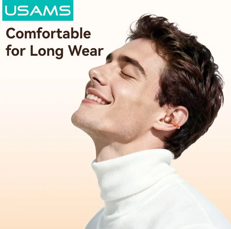 USAMS earphones με θήκη φόρτισης Echo R03, OWS, Φ11mm, 40/300mAh, πορτοκαλί — εικόνα 3