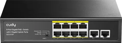 Cudy GS1010P 8 Port + 2 Uplink Gigabit Poe+ Switch, 120W