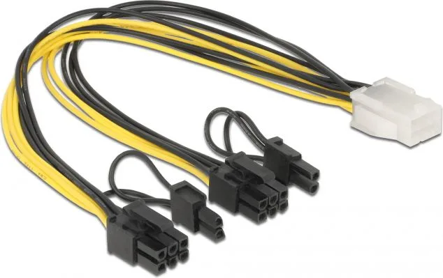 DELOCK καλώδιο PCIe 6pin σε 2x 8pin 83433, 30cm — εικόνα 2