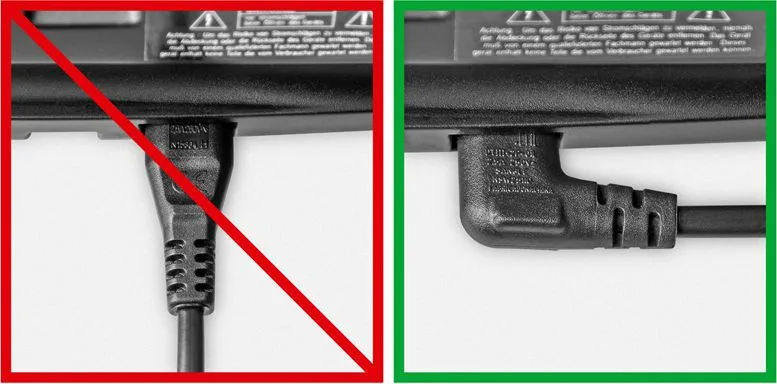 GOOBAY καλώδιο τροφοδοσίας Euro 56588, γωνιακό, 2x0.75 mm², 0.5m, μαύρο — εικόνα 2