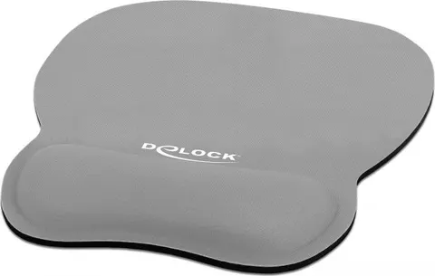 DELOCK Mousepad 12698 με στήριγμα καρπού, 245x206 mm, γκρι