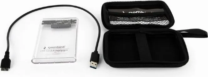 GEMBIRD θήκη για HDD 2.5" USB 3.0 ΔΙΑΦΑΝΗ για ΔΙΣΚΟ 9.5ΜΜ — εικόνα 2
