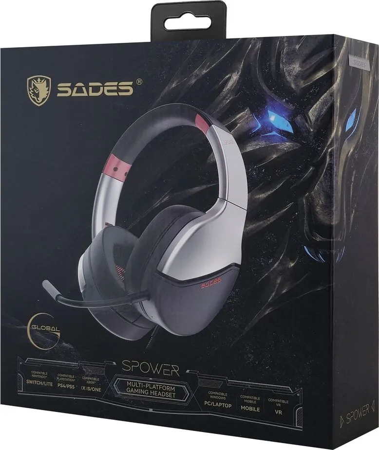 SADES gaming headset SPOWER, 3.5mm σύνδεση, 40mm, multi-platform, ασημί — εικόνα 6