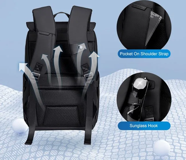 ARCTIC HUNTER τσάντα πλάτης B00559 με θήκη laptop 15.6", 21L, μαύρη — εικόνα 4