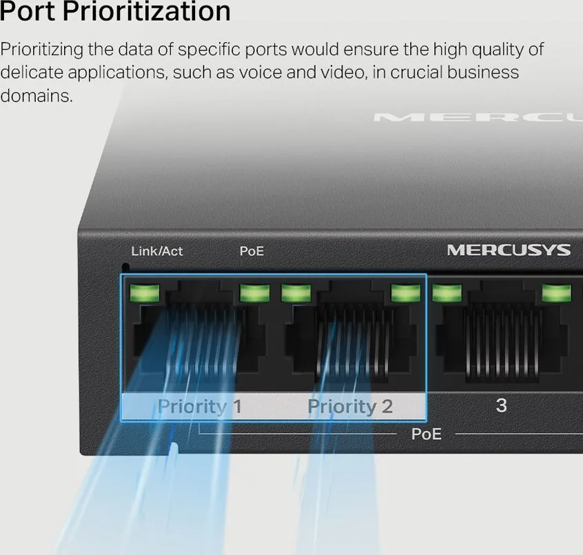 MERCUSYS Desktop Switch MS105GP, 5x 10/100/1000 Mbps, PoE+, V.3.0 — εικόνα 6