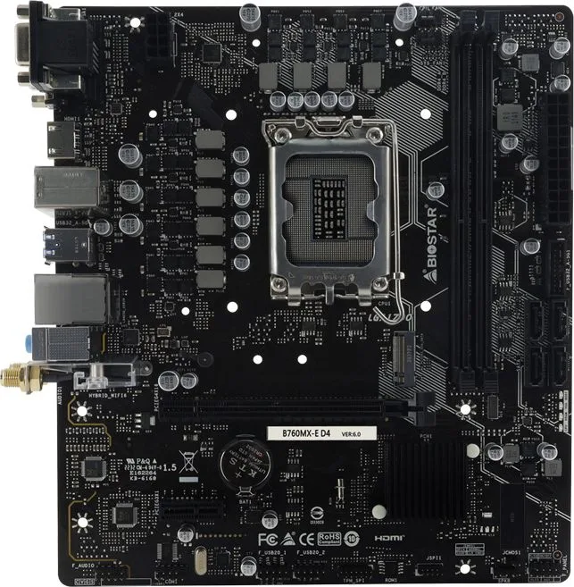 BIOSTAR μητρική B760MX-E D4, 2x DDR4, s1700, uATX, GbE, Ver. 6.0 — εικόνα 3