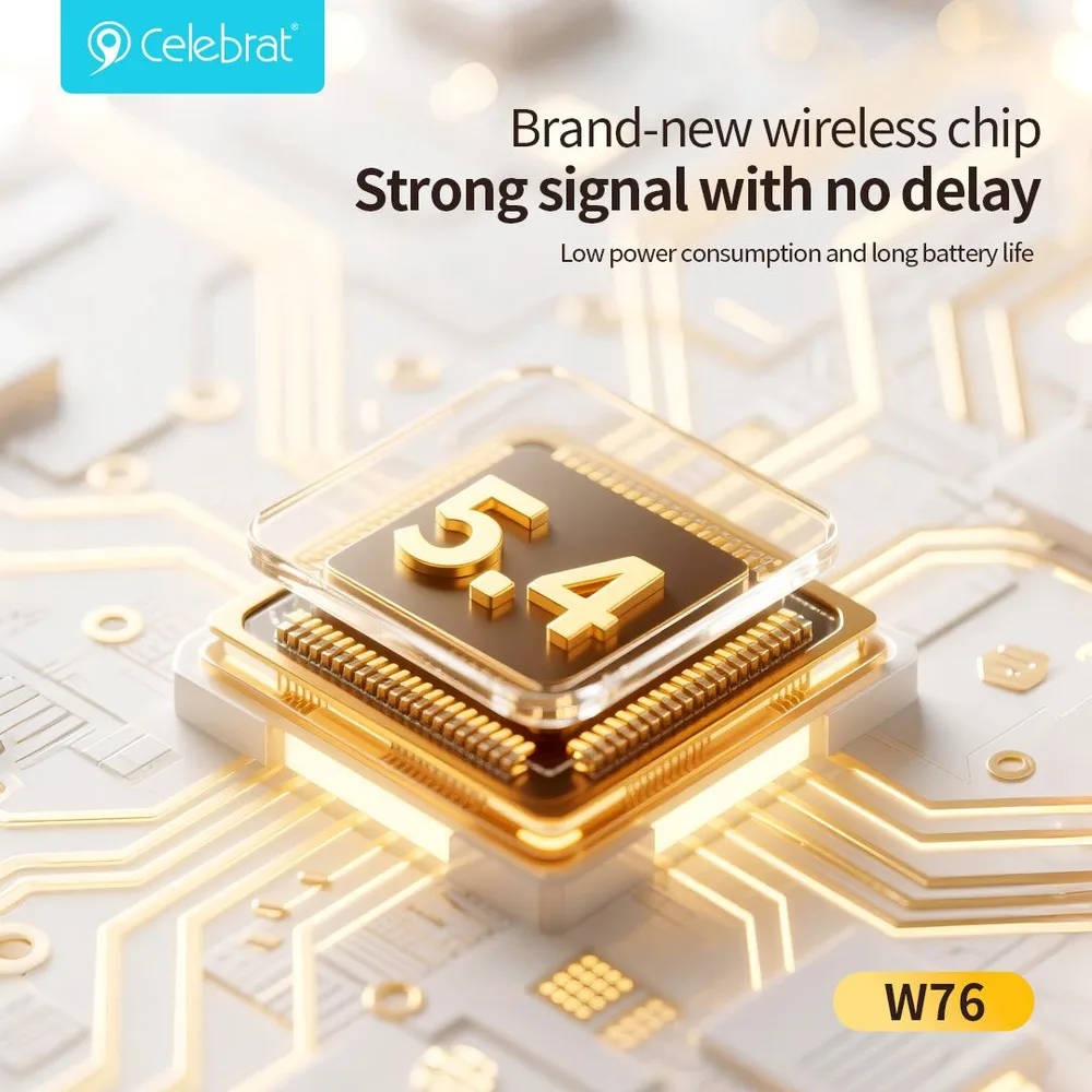 CELEBRAT earphones με θήκη φόρτισης W76, True Wireless, 13mm, 25/300mAh, λευκά — εικόνα 5
