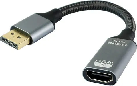 POWERTECH αντάπτορας DisplayPort σε HDMI CAB-DP077, 8K/60Hz, 0.1m, μαύρος